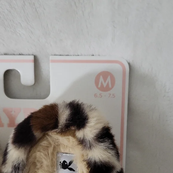 PLAYBOY Furry Animal Print Slippers - Picture 3 of 7